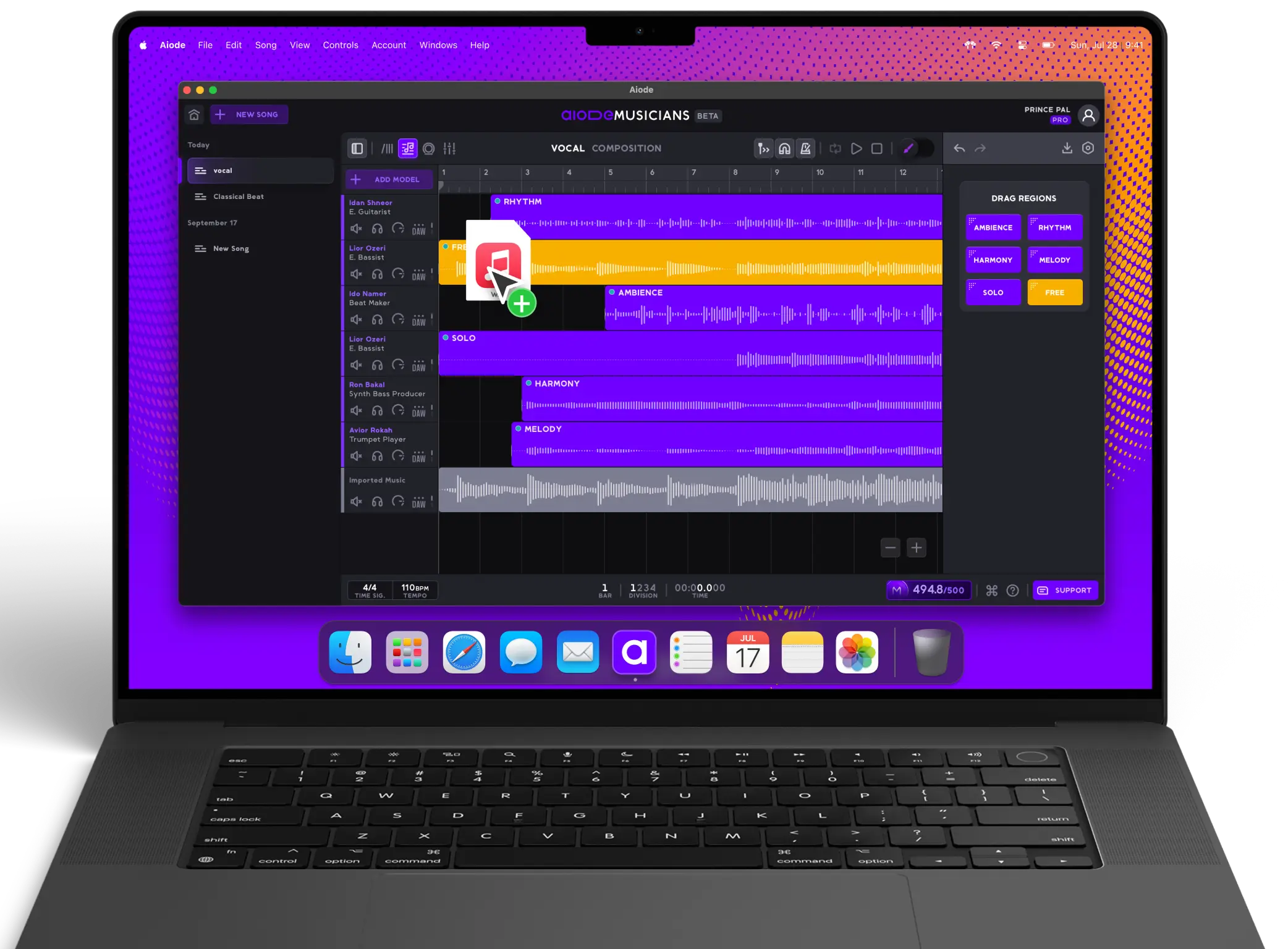 Aiode desktop app on a MacBook Pro